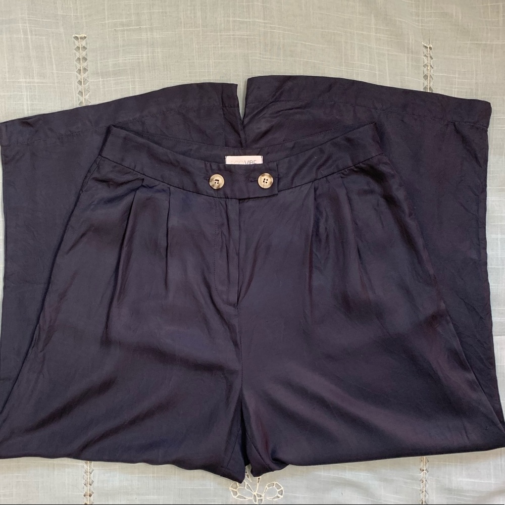 Ecovibe blue wide legged cropped pants